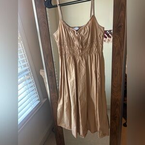 Sophie Rue Beige Gathered Dress